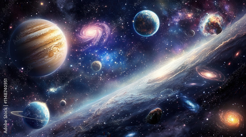 Cosmic Landscape with Planets and Galaxies in Deep Space Cosmic Landscape with Planets and Galaxies in Deep Space