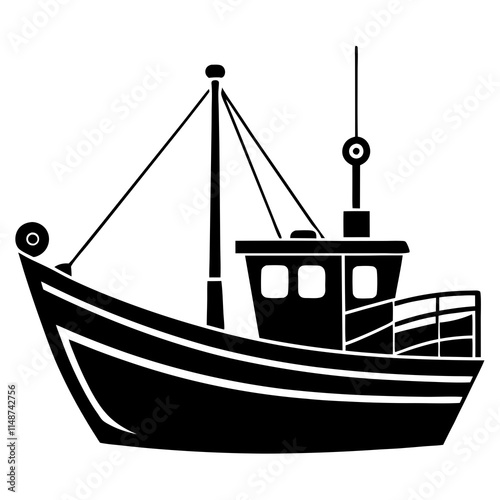 Fishing boat vector illustration