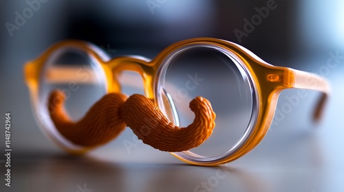 Playful Orange Spectacles with a Mustache Accessory photo