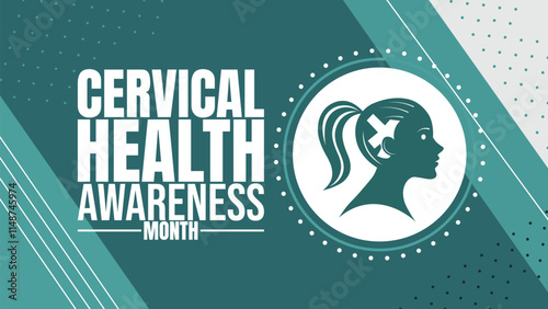 Cervical cancer awareness month design. January is cervical cancer awareness month.