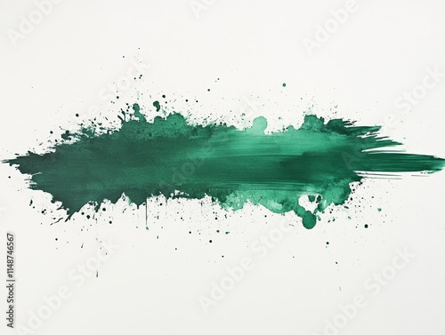 Vibrant green paint splash on white background. photo