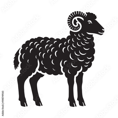 Simplified lamb silhouette for unique design needs - Lamb illustration - minimallest lamb vector
