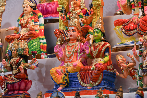 Shiva and Parvathi dolls in Dasara dolls golu photo