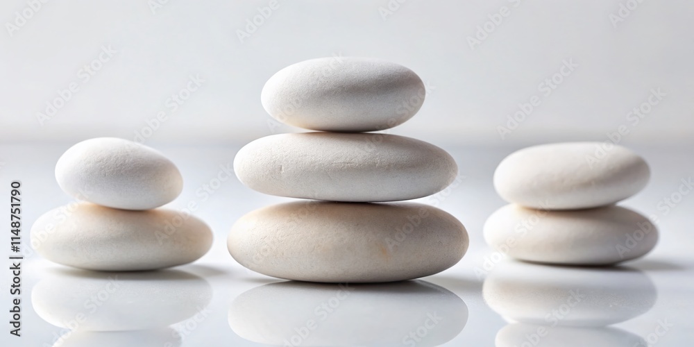 Balanced White Stones, Zen Still Life, Rule of Thirds Photography Balanced White Stones, Zen Still Life, Rule of Thirds Photography