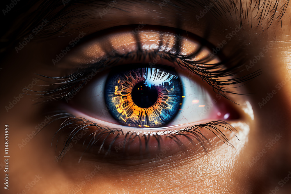 Obraz premium Eye. Close up view of beautiful female eye