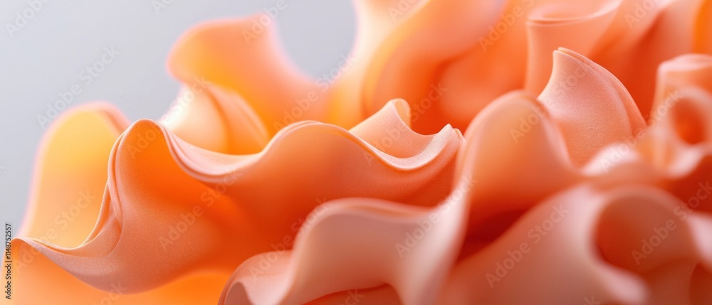 Abstract Peach-Colored Waves: A Study in Texture and Light
