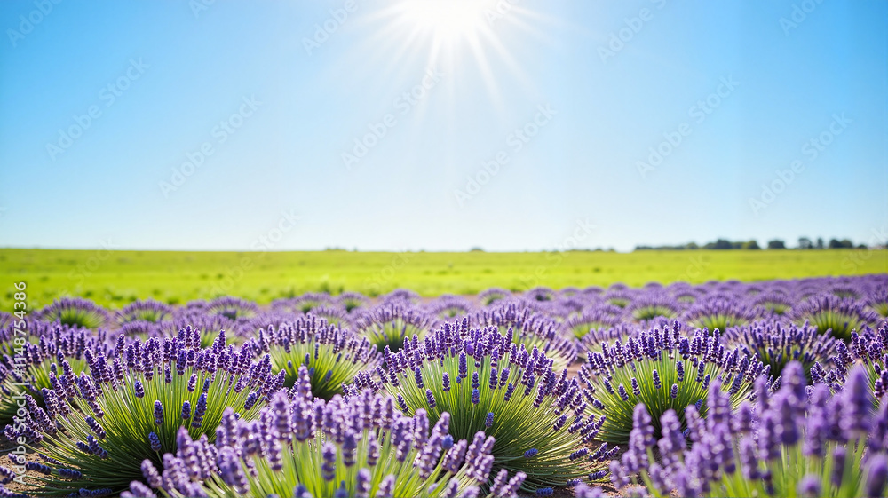 Fototapeta premium Lavender field under a bright summer sun