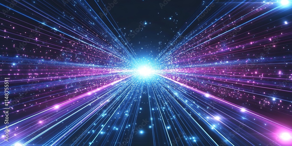 Fototapeta premium Abstract Light Trails Converging in a Bright Core