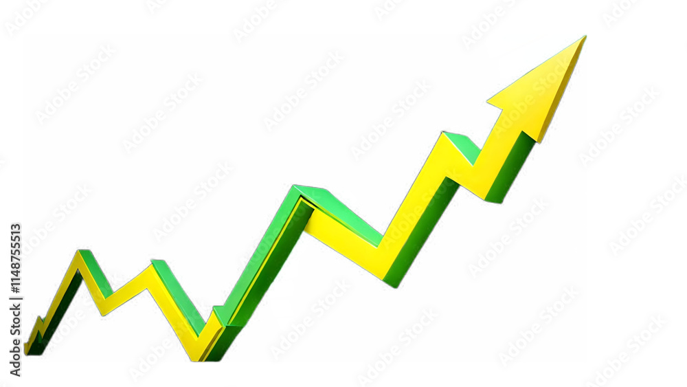Yellow and green graph arrow going up PNG with transparent background Yellow and green graph arrow going up PNG with transparent background