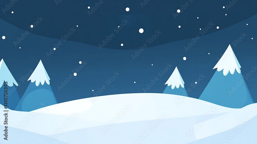 Fototapeta premium Snowy Mountain Range Under a Starry Night Sky