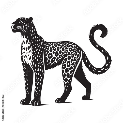 Creative leopard silhouette for innovative digital designs - Leopard illustration - minimallest leopard vector
