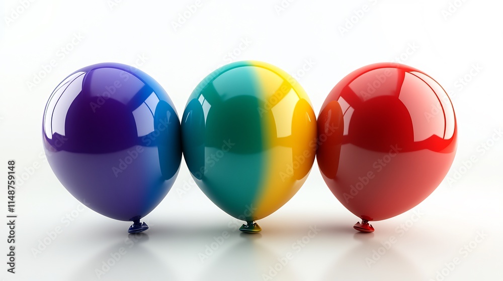 Vibrant Trio: A Colorful Balloon Display Vibrant Trio: A Colorful Balloon Display