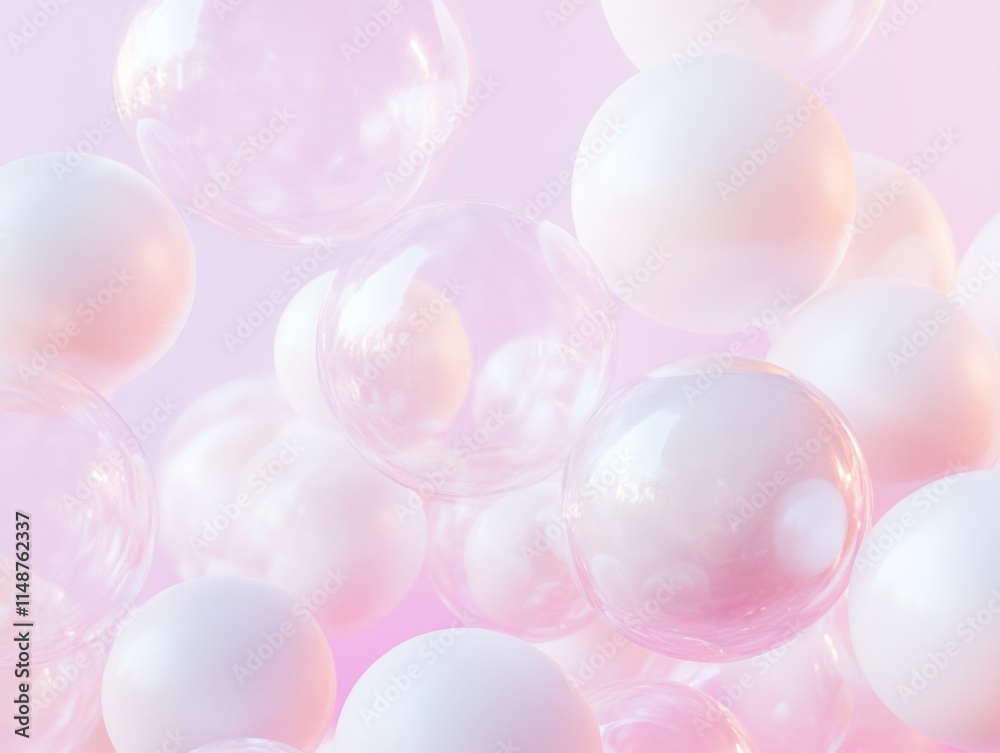 Ethereal Glow Spheres in Pastel Harmony - Abstract Science Concept Ethereal Glow Spheres in Pastel Harmony - Abstract Science Concept