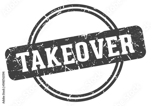 TAKEOVER stamp on transparent background