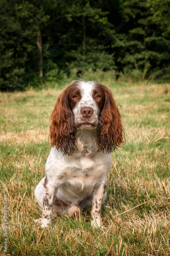 Springer Spaniel dog in a field in Bracknell Springer Spaniel dog in a field in Bracknell