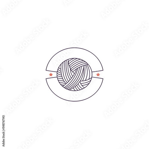 Logo design of a ball of thread.