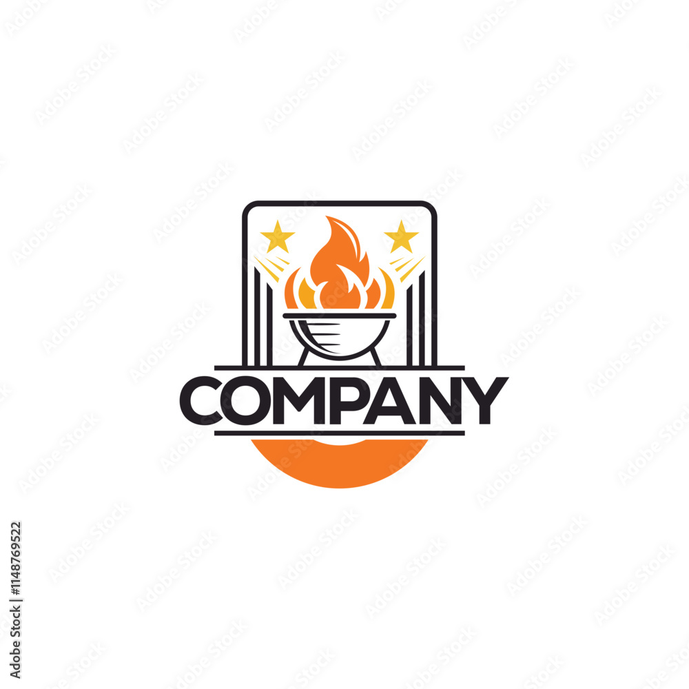 custom made wallpaper toronto digitalLogo design of a fire and grill logo. 