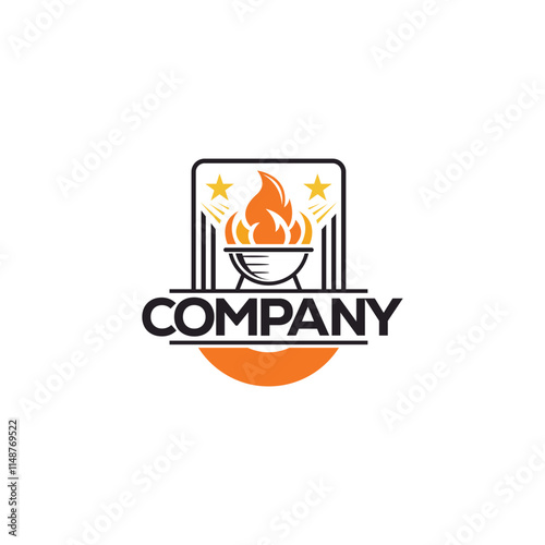 Wallpaper Mural Logo design of a fire and grill logo.  Torontodigital.ca