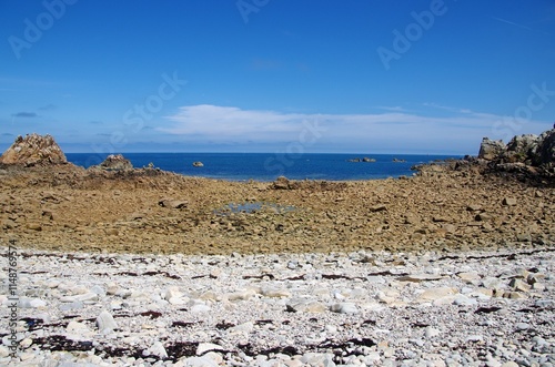 Beach on the Brehat island in Brittany in France, Europe