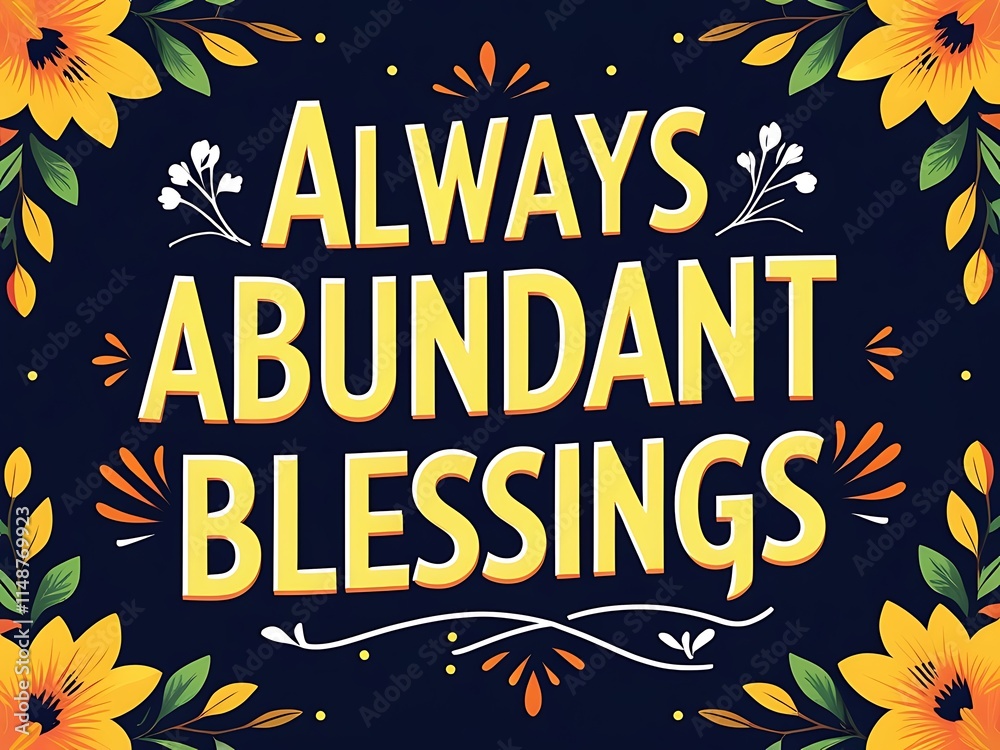 Fototapeta premium Always Abundant Blessings Floral Design