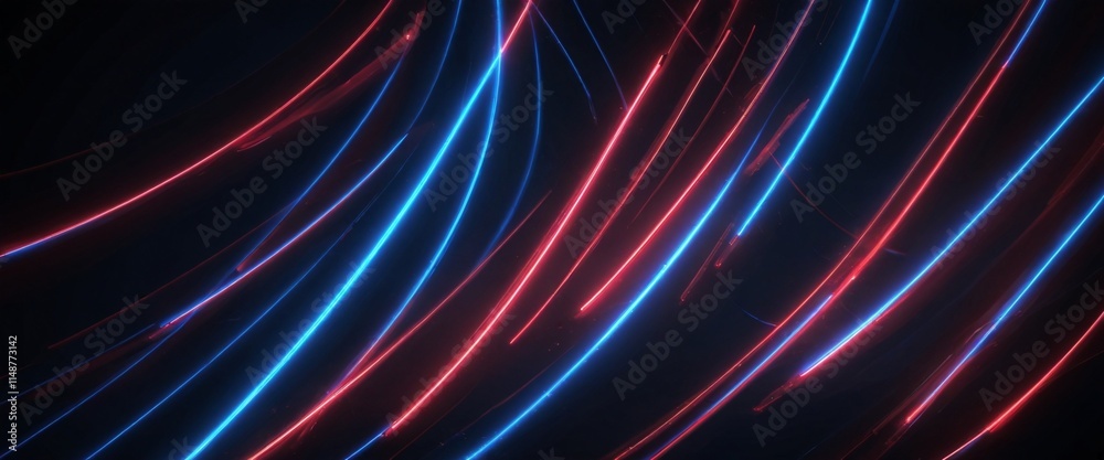 Dynamic abstract digital design featuring vibrant blue and red neon light trails Dynamic abstract digital design featuring vibrant blue and red neon light trails
