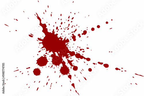 blood drop on white background, Blood splatter, red ink splash, crime scene, dramatic, high contrast, white background, abstract, graphic design, forensic evidence, violent, shocking, detailed droplet