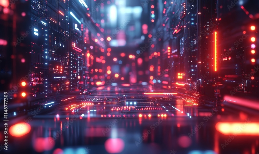 Naklejka premium futuristic technology background, Generative AI