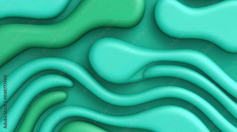 Fototapeta premium Abstract Mint Green and Seafoam Green Liquid Wave Background