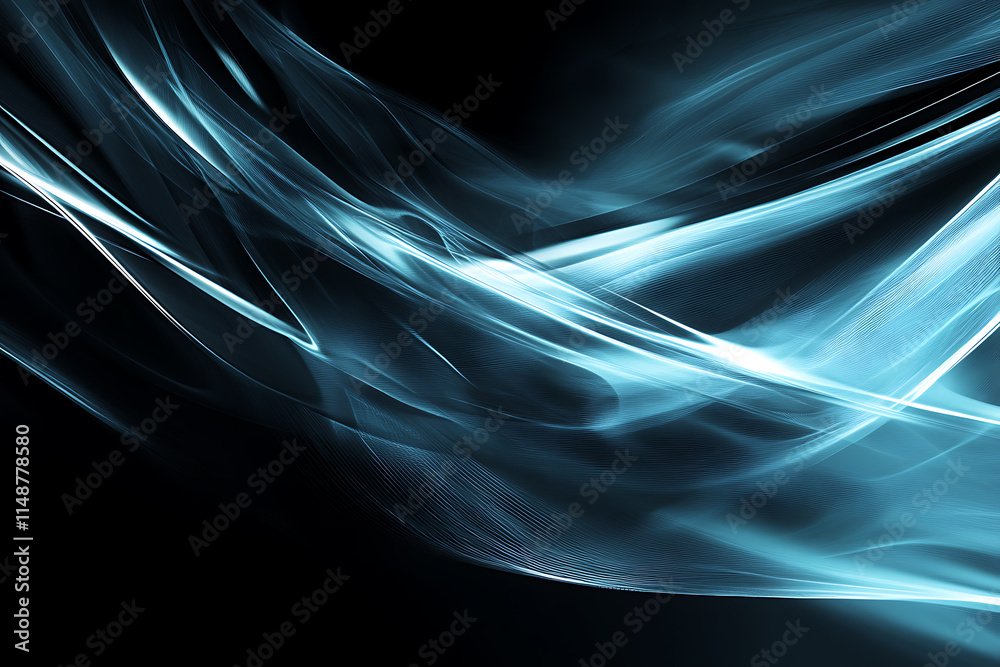 An abstract digital banner featuring a data connection theme in blue and black colors An abstract digital banner featuring a data connection theme in blue and black colors