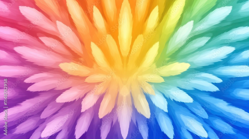 Abstract Rainbow Floral Burst Vibrant Hues and Organic Texture Abstract Rainbow Floral Burst Vibrant Hues and Organic Texture