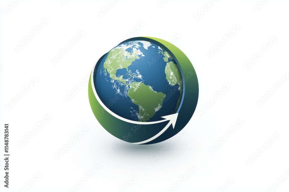 illustration of Earth globe with futuristic arrow design illustration of Earth globe with futuristic arrow design