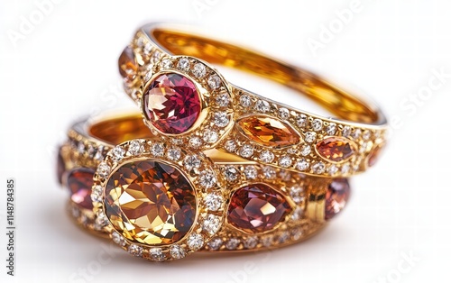 beautiful jewelry professional photo. On white background