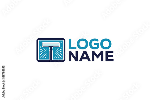 Logo design of a squeegee. 