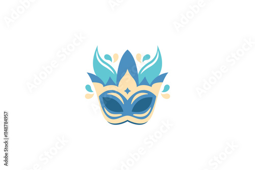 Logo design of a mardi gras mask.