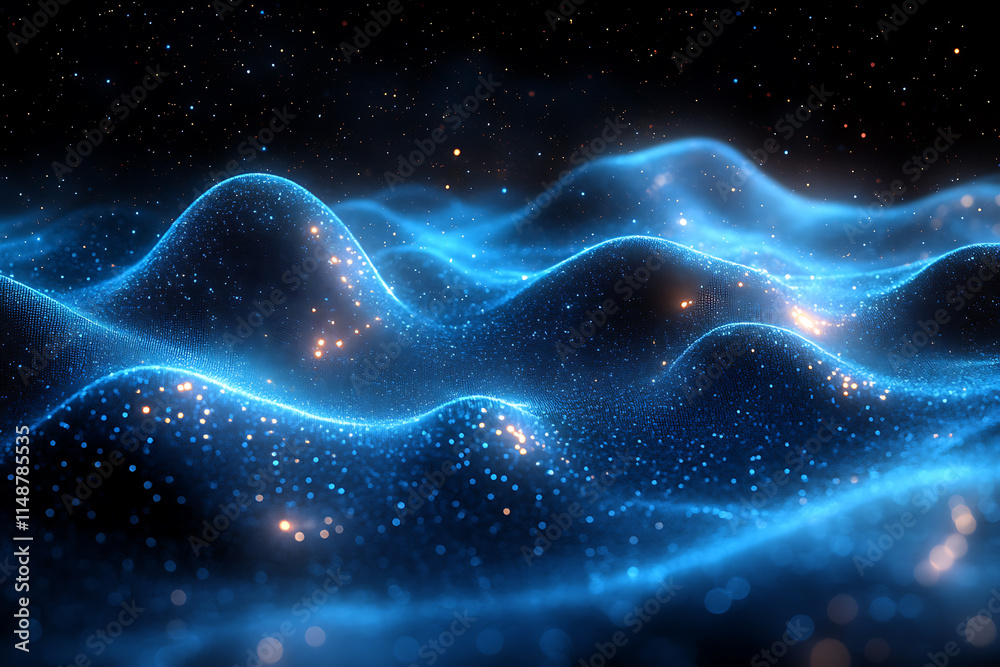 An abstract digital banner featuring a data connection theme in blue and black colors An abstract digital banner featuring a data connection theme in blue and black colors