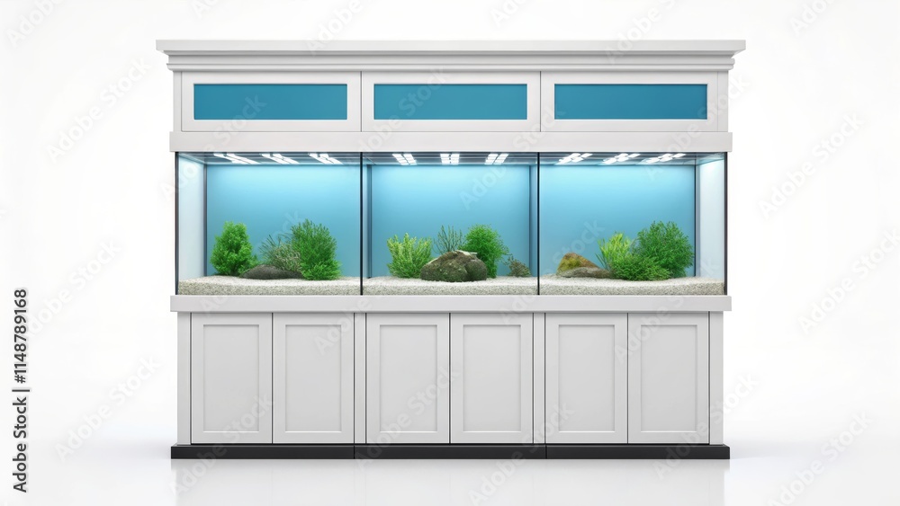 Fototapeta premium Modern High Resolution Aquarium Store Display with Lush Plants