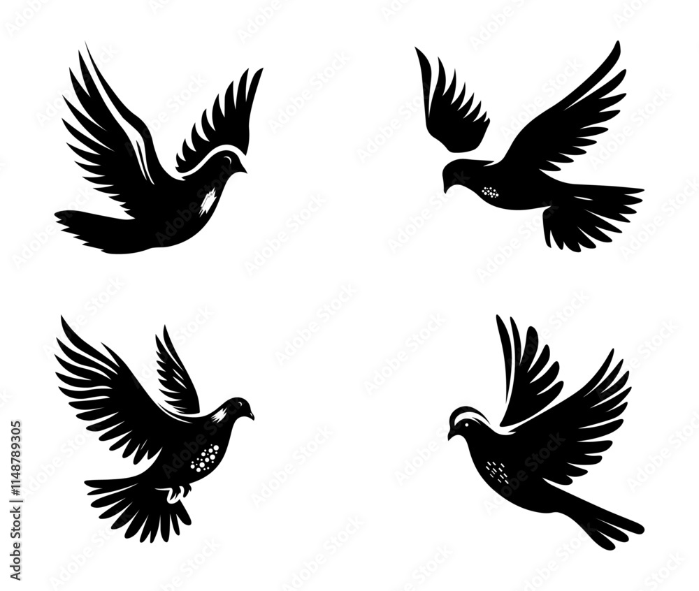 Obraz premium set of silhouettes of birds