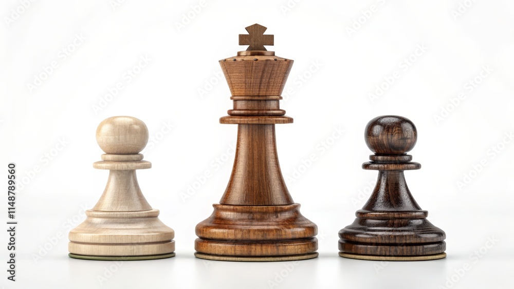 High Resolution Concept of Chess Pieces Isolated on White Background High Resolution Concept of Chess Pieces Isolated on White Background