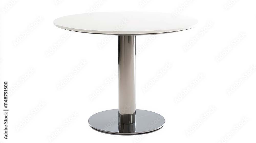 Modern Round Table with Sleek Chrome Base Modern Round Table with Sleek Chrome Base