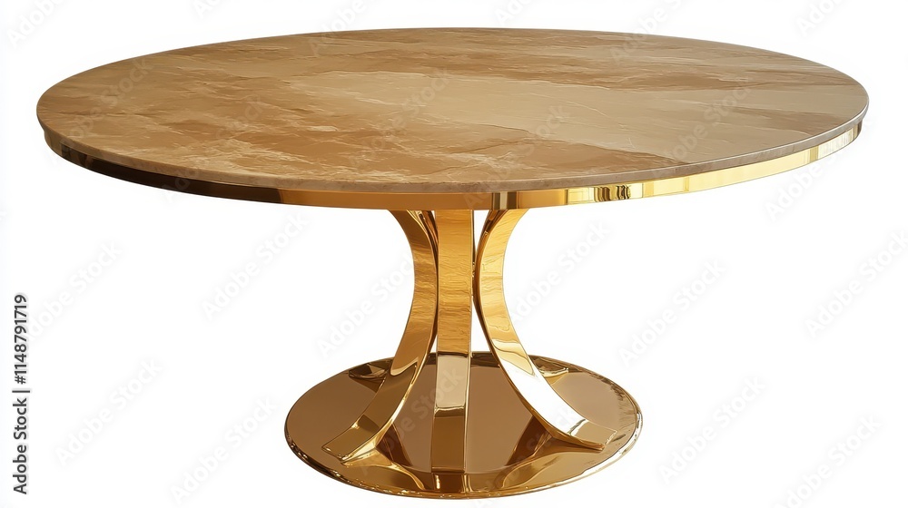 Elegant Round Gold Table with Stylish Design Elegant Round Gold Table with Stylish Design