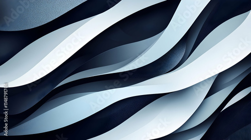 Wallpaper Mural Abstract Blue & White Wavy Lines Background Design for Websites & Presentations. Generative AI Torontodigital.ca