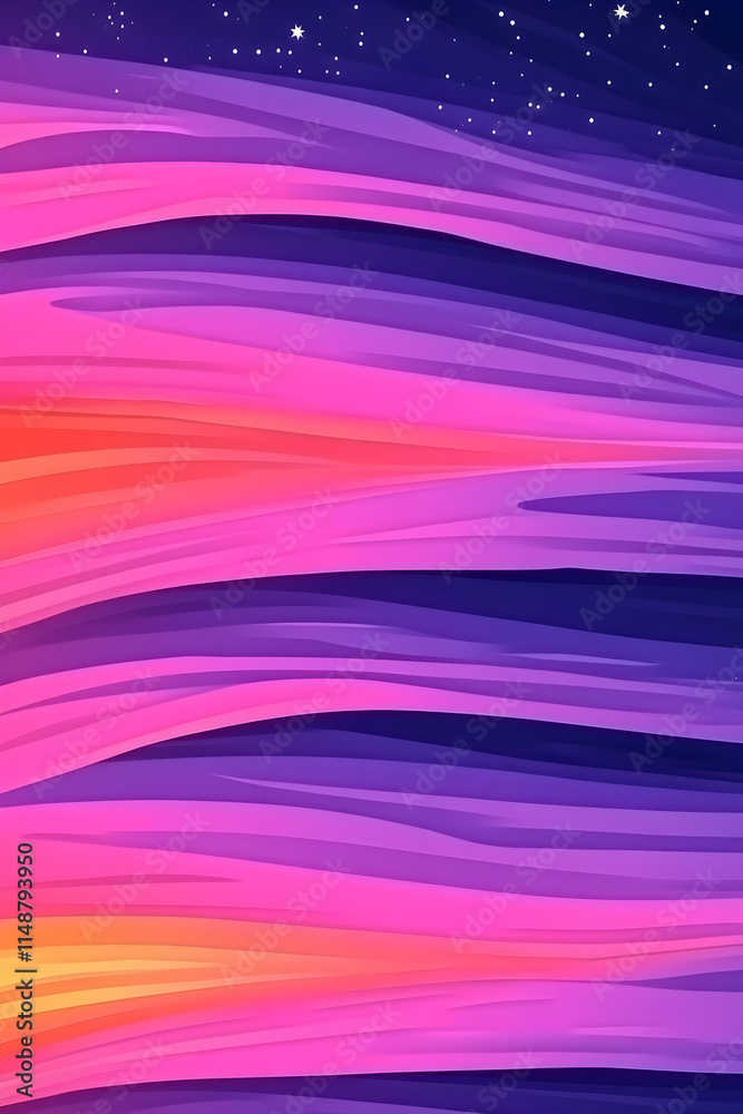 Obraz premium Abstract cosmic sunset stripes background design, website header, mobile app. Generative AI