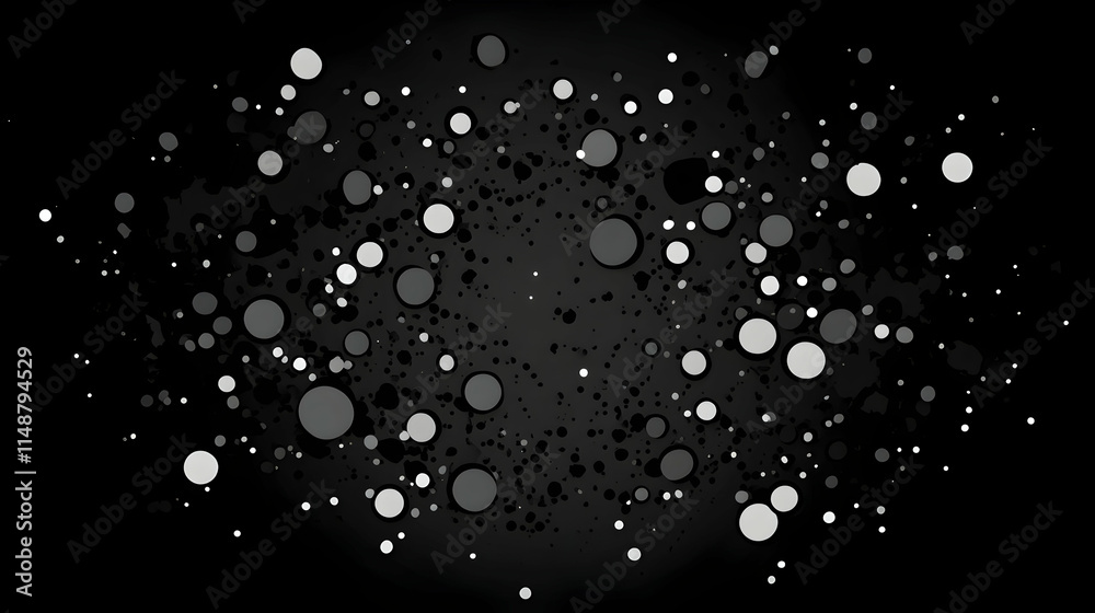 Abstract grayscale particle burst background design element for website or presentation. Generative AI Abstract grayscale particle burst background design element for website or presentation. Generative AI