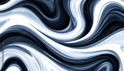 Abstract swirling monochrome paint texture background, ideal for design projects. Generative AI