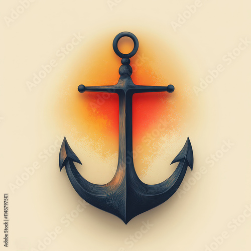 Anchor with Warm Gradient Background
 photo