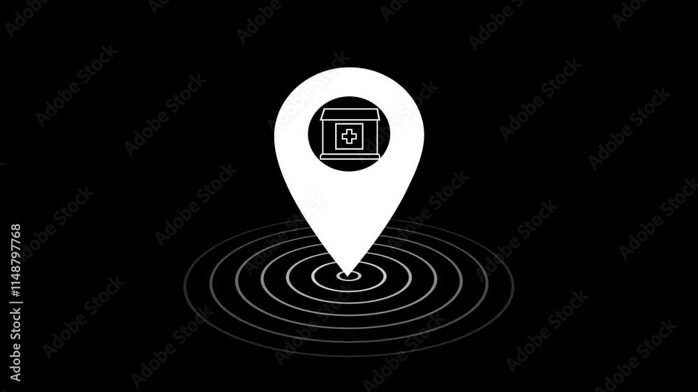 Medical or hospital Location Pin GPS System Navigation Icon for Hospitals, Clinics, and Healthcare Facility Mapping. Medical or hospital Location Pin GPS System Navigation Icon for Hospitals, Clinics, and Healthcare Facility Mapping.