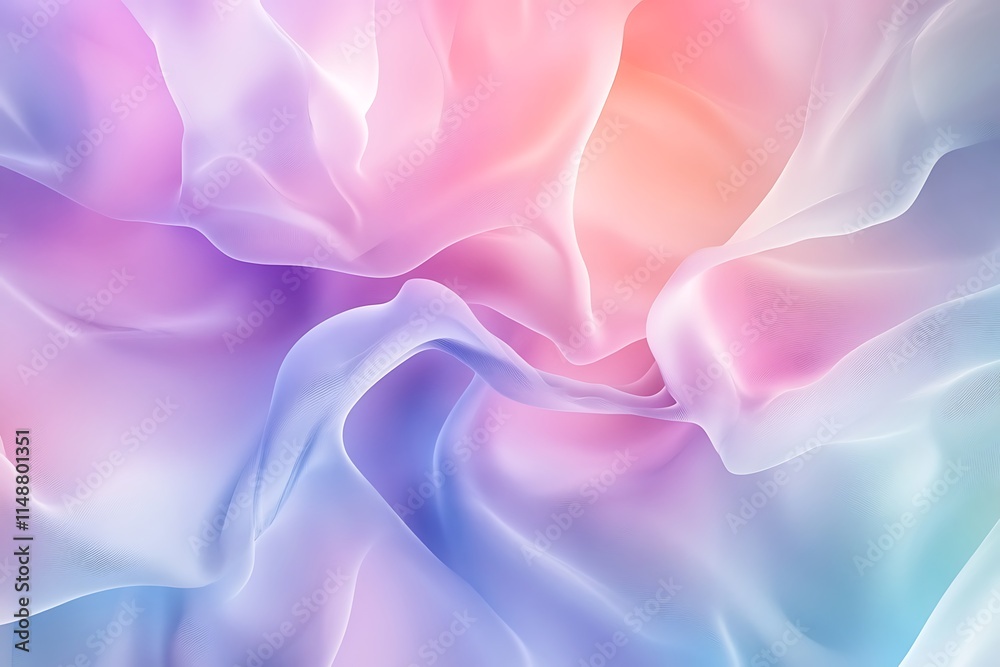 Fototapeta premium Abstract Pastel Fabric Swirls Soft Hues Background