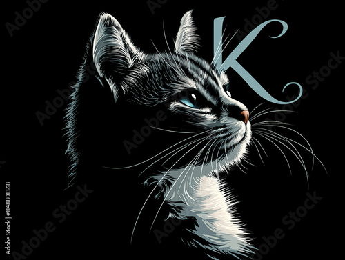 cat, alphabet, feline, letters, typography, design, artistic, creative, cute, playful, whimsical, stylized, paw, tail, ears, whiskers, kitty, illustration, decorative, unique, charming, expressive, me