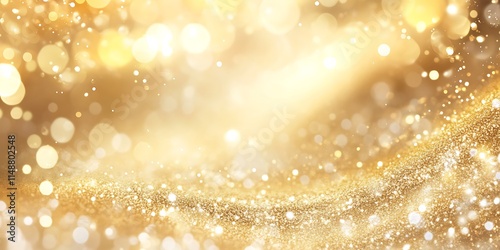 Golden Glitter Background With Sparkling Lights photo