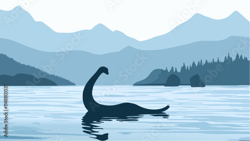 The Loch Ness Monster in Silhouette